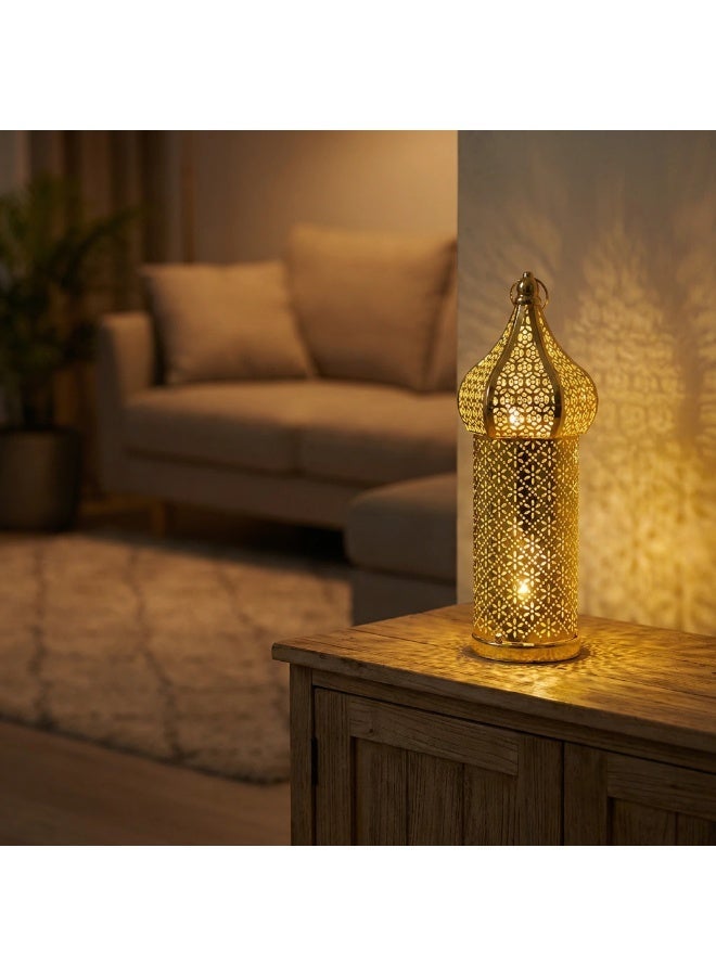 Y&D Ramadan Hollowed-out Led Lantern Iron Home Bedroom Living Room Decorative Lights - Image 1